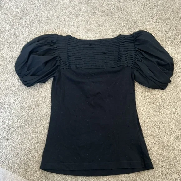 Black puff sleeve top - Picture 2 of 2